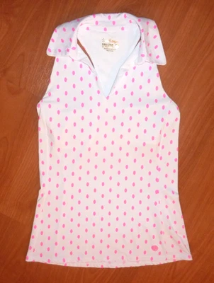 Sujetador polo Lilly Pulitzer Lakelyn Luxletic para mujer talla 2XS blanco con puntos ovalados rosas Foto 1 de 4