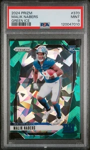 2024 Panini Prizm - Rookies Malik Nabers #370 Green Ice Prizm (RC) - Picture 1 of 3