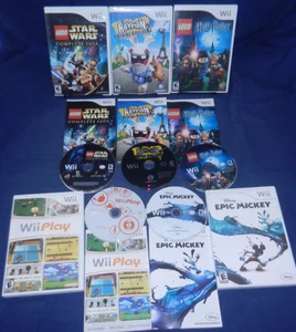 Wii; LEGO Harry Potter & Star Wars, Rayman Raving Rabbids 2,Wii Play,Epic Mickey - Picture 1 of 5