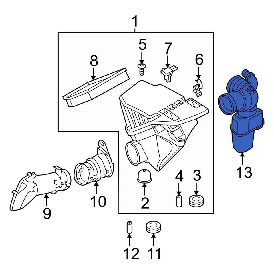 For BMW 530i 2004-2005 BMW 13717521034 Engine Air Intake Resonator Foto 1 de 1
