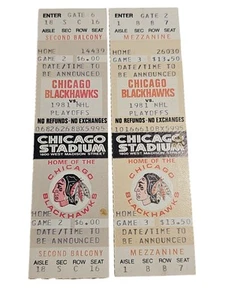 1981 NHL Playoffs Chicago Blackhawks Ticket Stubs Lot Of 2 - Picture 1 of 2