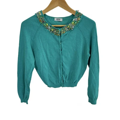 Auténtico cárdigan para mujer MOSCHINO CHEAP&CHIC - azul verde Foto 1 de 4