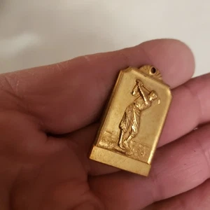 Art Deco Antique Golfing Pocket Watch Fob Medal Award Medallion - Picture 1 of 5