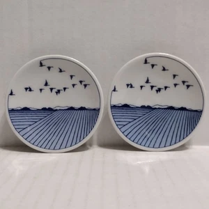 Porsgrund Norway Return Of The Birds In Springtime Grete Ronning 3" Plate Set - Picture 1 of 19