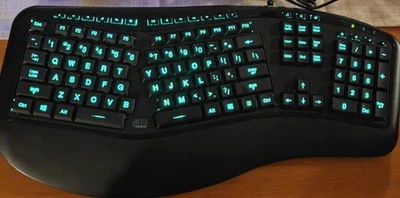 Adesso Tru-Form AKB-150EB 3-Color Illuminated Ergonomic Wired Keyboard Tested - Image 1 of 4