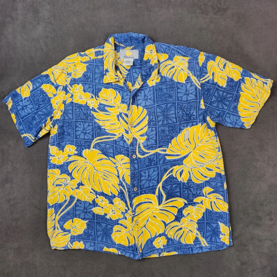 Vintage Billabong Shirt Mens Large Blue Yellow Floral Hawaiian Aloha Resort Y2K - Image 1 of 4