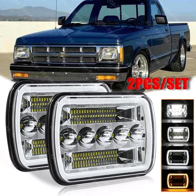 Faróis de LED Hi/Lo Beam S+ para Chevy S10 Pickup 1982-1993 par 5x7" 7x6"" polegadas - Imagem 1 de 4