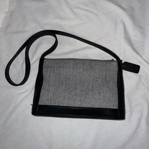 Coach 6124 Schultertasche Umhängetasche schwarz Leder Fischgrätmuster Vintage TOP - Bild 1 von 12