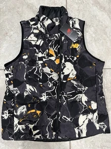 New Balance Heat Puffer Vest L Black Abstract Camo NWT Sleeveless - Picture 1 of 6