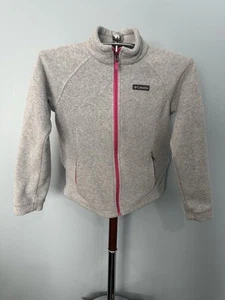 Columbia Fleece Jacket Girls Large 14/16 Gray Zip Pockets Long Sleeve Full Zip - Picture 1 of 5