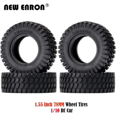 1.55 Wheel Terrain Rubber Tires for RC Car 1/10 LC70 MST JIMNY AXI90069 YETI D90 - Image 1 of 4