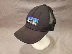 Patagonia Trucker Hat P-6 Logo Black SnapBack Adjustable Cotton Mesh Back - Picture 1 of 6