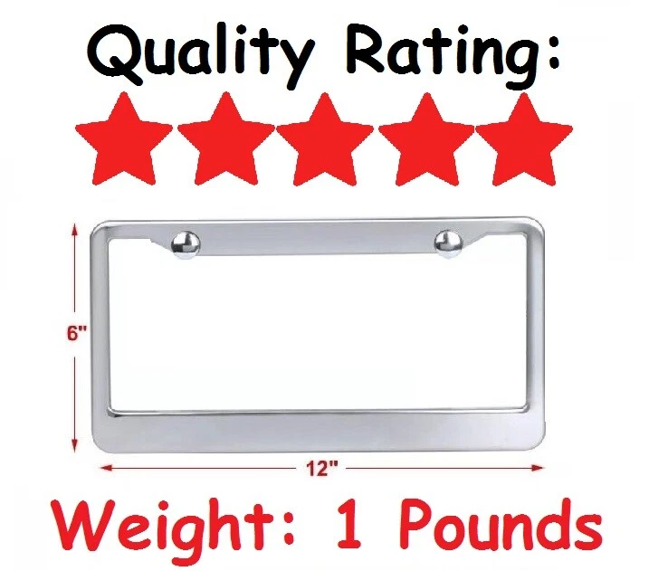 Very High Quality Made Strong Stainless Steel License Plate Frame Chrome Shine  - Image 1 of 4