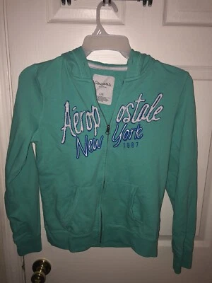 Женская толстовка с капюшоном Aeropostale NY размер L на молнии зеленая - Изображение 1 из 4