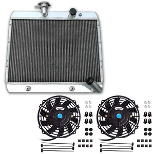 4 ROW For 1968-1970 1969 Jaguar XKE S2 E-TYPE 4.2L 1969 Aluminum Radiator & Fans - Picture 1 of 6