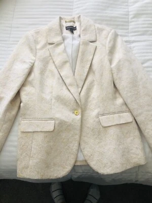 Chaqueta de Noche Dana Buchman Floral Metálico Brocado Jacquard Crema/Dorado 10 Foto 1 de 4