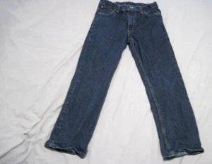 Wrangler Jeans Boys 14 Husky Dark Wash Blue Adjustable Stretch Straight Cowboy - Picture 1 of 11