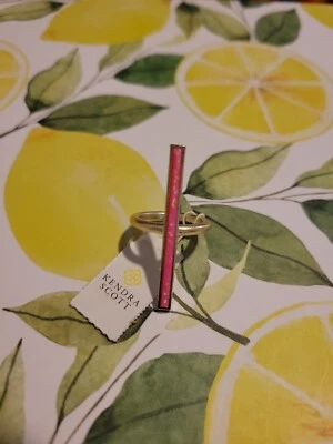 Nuevo con etiquetas Anillo Kendra Scott Oro Reggie Rosa Caliente Kyocera Ópalo Talla 6 Foto 1 de 4