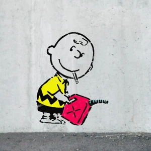 Banksy Charlie Brown, Graffiti Wandkunst Malen Schablone, Street Kunst Schablone - Bild 1 von 4