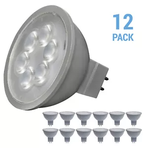 12 Pack 15 Degree Spot LED 12V 4.5W 35W MR16 2-Pin GU5.3 Gray 5000K Natural - Picture 1 of 8