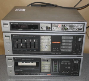 Vintage SANYO Silver Stereo HiFi Stack D30 amp D50 cassette T50L tuner PLS READ - Picture 1 of 13