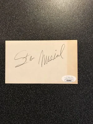 Stan Musial Signed Index Card JSA COA - Image 1 of 3