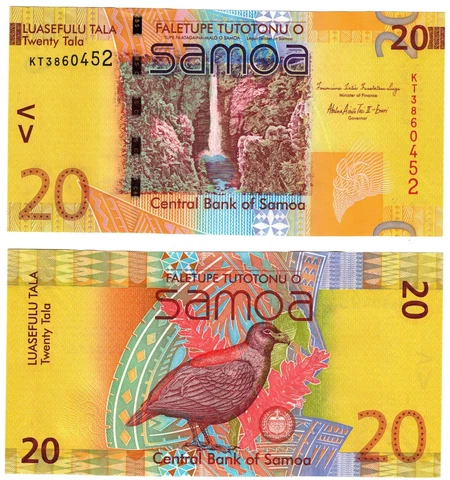 2012 Samoa P40b 20 Tala Banknote  UNC Cover