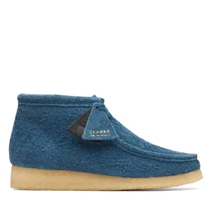 NEW MEN Clarks Original Wallabee Deep Blue Hairy Suede limited edition shoes - Picture 1 of 7