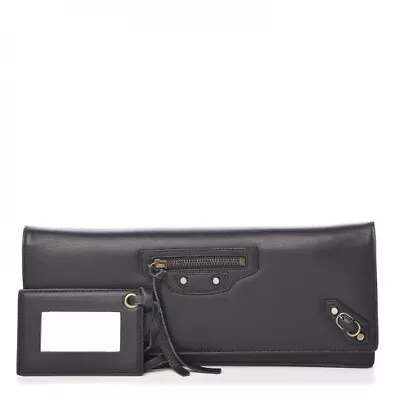 Carteira de couro prata BALENCIAGA longa com zíper e embreagem - Imagem 1 de 4