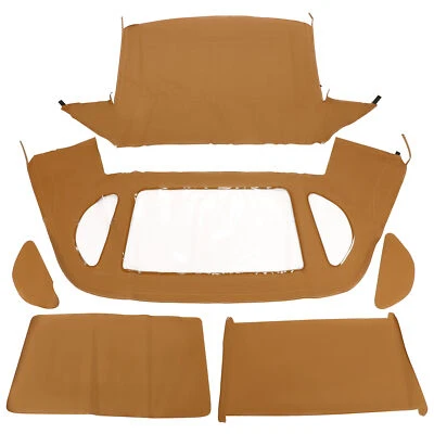 Convertible Soft Top Tan For 1990-02 Mercedes-Benz SL R129 500SL Window Plastic - Image 1 of 4