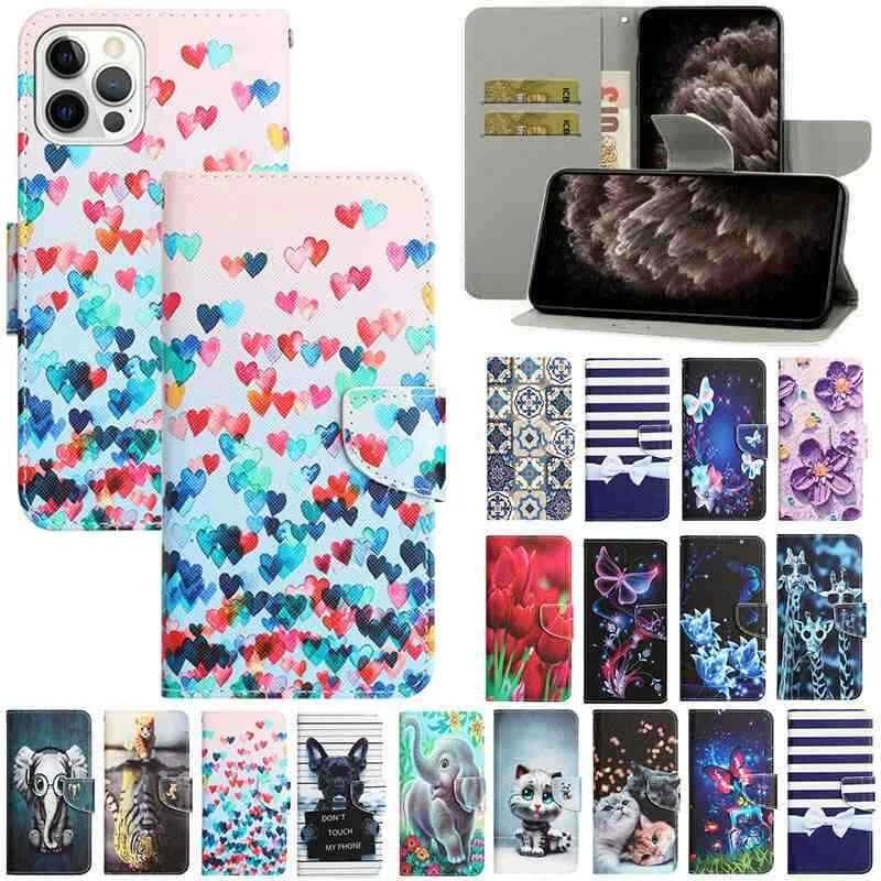 Linda Funda Cartera Abatible Cuero Gatito Flor Para iPhone 14 Plus 13 12 Pro 11 Foto 1 de 1