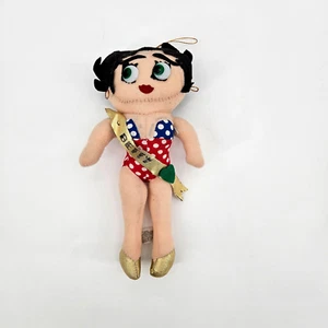 Vintage Betty Boop Plush Doll Ace Novelty 1989  9" Red White Blue Swimsuit - Picture 1 of 10