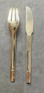 Vintage Messer + Gabel Edelstahl Inoxriv ALITALIA Stainless Steel Knife Fork - Bild 1 von 3