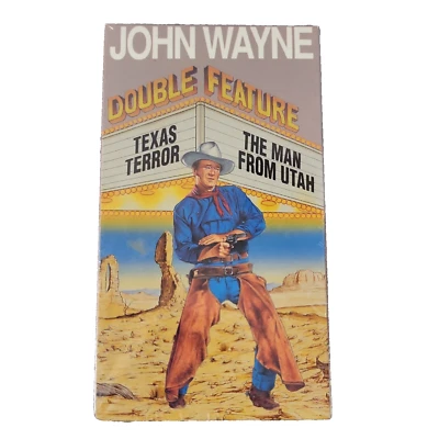 John Wayne Double Feature VHS Texas Terror The Man from Utah Western 1989 - Image 1 of 4