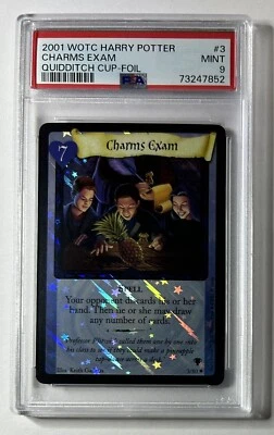 2001 WOTC Harry Potter TCG Charms Exam Quidditch Cup Holo Foil PSA 9 Mint - Image 1 of 2