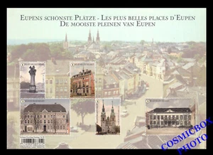 Bloc de 5 timbres Belges les PLUS BELLES PLACES d'EUPEN Belgique planche stamps - Picture 1 of 1