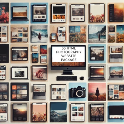 33 HTML Photography Website Templates Pack, Easy to Edit & Customize, Responsive - Image 1 of 4