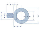 M30 Collar Lifting Eyebolt Threaded (30MM Zinc Plated 4 Ton)