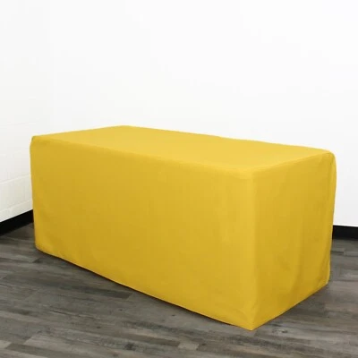 8 ft. Fitted Polyester Rectangular Tablecloth, Premium Tableclothes for weddings - Image 1 of 4