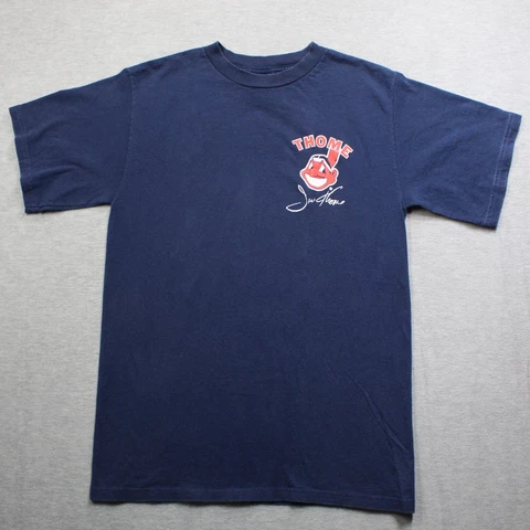 Vintage Cleveland Indians Jim Thome T-Shirt Size Medium 1999 Facsimile Signature Cover