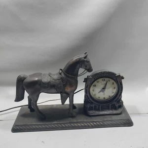 Time For Luck Bronze Horse Figural Electric Clock - Working damaged - Picture 1 of 8