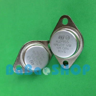 2pairs ( 2N3055 + MJ2955 ) + silicone pad NPN PNP Power Transistors TO-3 ST - Image 1 of 3