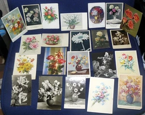 22x AK Glückwünsche Geburtstag Blumen 30er Jahre bis frühe 60er -.viel DDR - Bild 1 von 2