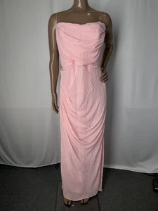 House Of CB Womens Maxi Dress Rose Pink Size L Adrienne Georgette Strapless Gown - Picture 1 of 10