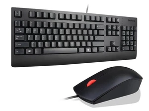 Combo de teclado y mouse Lenovo tradicional con cable USB UK QWERTY negro - Imagen 1 de 7