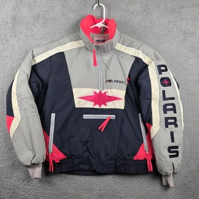 Vintage Polaris Jacket Mens Large 80s 90s Half Zip Pullover Snowmobile Coat  - Image 1 of 4