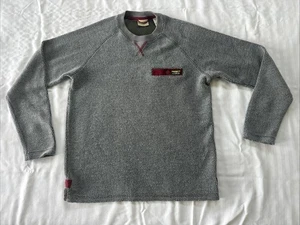 LL Bean Sweatshirt Men’s Small Tumbled Sherpa Crewneck Fleece Sweatshirt Gray - Picture 1 of 5