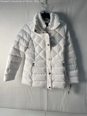 NWT Tommy Hilfiger Women's White Hooded Puffer Coat, Sz. PS - Image 1 of 3