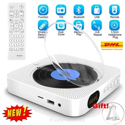 Bluetooth MP3 CD Player Lautsprecher HiFi Bass Musik Spieler FM Radio Audio DE - Bild 1 von 4