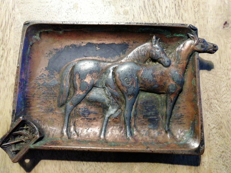 Bronze animalier cendrier chevaux - Photo 1/3